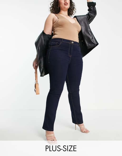 Yours Women/'s Indigo Bootcut Isla Jeans Plus Size Curve Blue Size